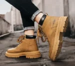 MS021 – Men’s New High-top Martin Boots Thick-soled Casual Artificial Leather Shoes (5)