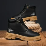 MS021 – Men’s New High-top Martin Boots Thick-soled Casual Artificial Leather Shoes (5)