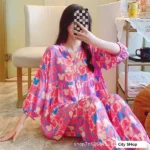 DR401 – Cotton silk three-quarter sleeve home clothes suit (1)