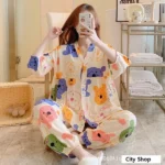 DR401 – Cotton silk three-quarter sleeve home clothes suit (1)