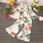 DR102 – V-neck jumpsuit dress two-piece set (6)
