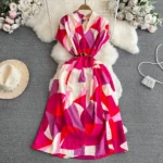 DR121 – V-neck beach dress for women (4)