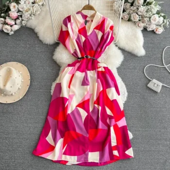 V-neck beach dress for women