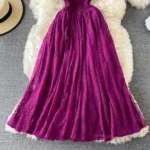 DR123 – slim fit elegant ruffled long skirt dress (4)