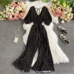 DR125 – polka dot fashionable print jumpsuit dress (3)