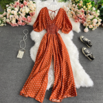 DR125 – polka dot fashionable print jumpsuit dress (3)