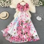 DR127 – printed two-way long skirt Dress (2)
