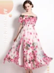 DR127 – printed two-way long skirt Dress (2)