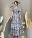 DR129 – super fairy long skirt floral dress (4)