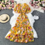 DR129 – super fairy long skirt floral dress (4)