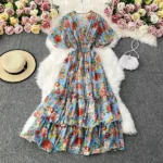DR129 – super fairy long skirt floral dress (4)