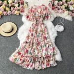 DR129 – super fairy long skirt floral dress (4)