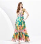 DR132 – ruffled print elegant lo (2)