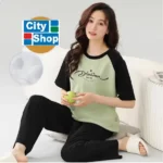 DR416 – pajamas for women in pure cotton, short-sleeved trousers for middle-aged mothers to wear as home clothes (2)