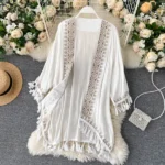 DR205 – sun protection embroidery cardigan dress (1)