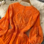 DR206 – French temperament hollow long skirt Dress (4)