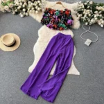 DR209 – floral shirt two-piece suit, women dress (2)