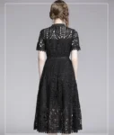 DR224 – French retro hollow lace short-sleeved dress (7)