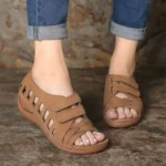 CT351-hollow-hole-Velcro-fish-mouth-shoes-1