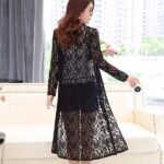 DR107 – Women’s Medium Length Hollow Lace Cardigan Thin Beach Sun Protection Clothing Outerwear (5)