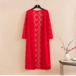 DR107 – Women’s Medium Length Hollow Lace Cardigan Thin Beach Sun Protection Clothing Outerwear (5)