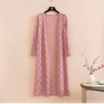 DR107 – Women’s Medium Length Hollow Lace Cardigan Thin Beach Sun Protection Clothing Outerwear (5)