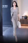 DR108 – Women’s new style professional high-end suit pants three-piece suit (3)