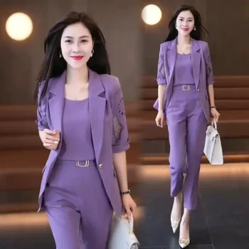 Women's new style professional high-end suit pants three-piece suit