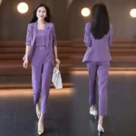 DR108 – Women’s new style professional high-end suit pants three-piece suit (3)