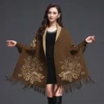 DR522-Winter-cardigan-shawl-double-sided-dual-purpose-3