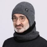 DR607- knitted wool hat for men (2pcs Set) (