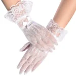 DR654 – Fishnet bow lace bridal gloves (4)