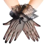 DR654 – Fishnet bow lace bridal gloves (4)