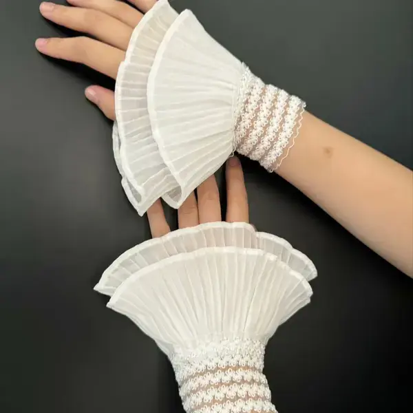 DR657 - Faux sleeve chiffon lace (1)