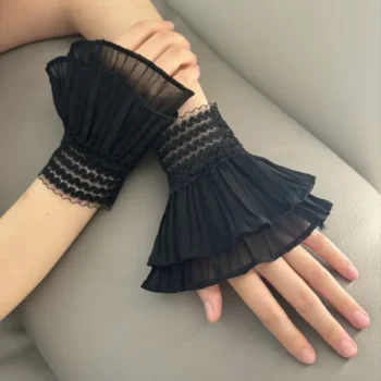 Faux sleeve chiffon lace