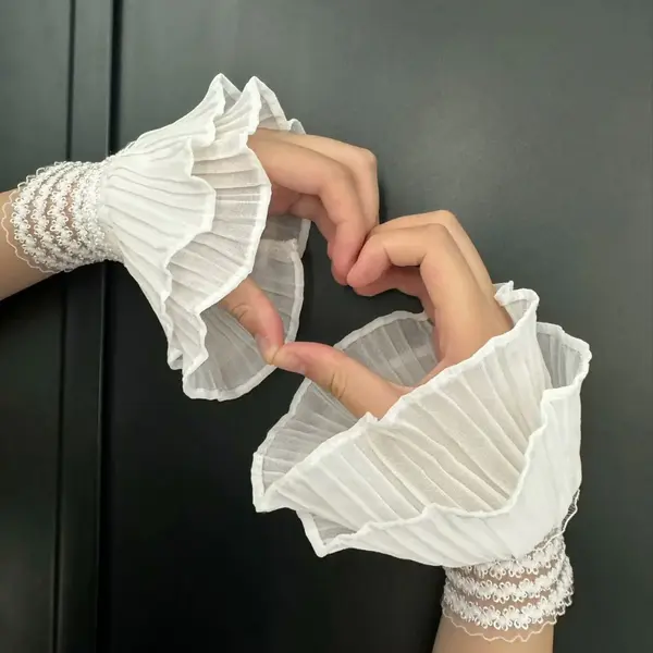 DR657 - Faux sleeve chiffon lace (4)