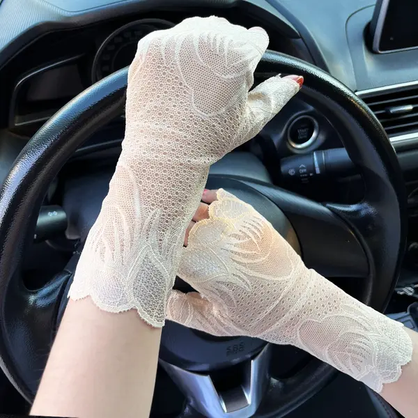 DR658 - Ice-feel lace sun protection gloves (5)